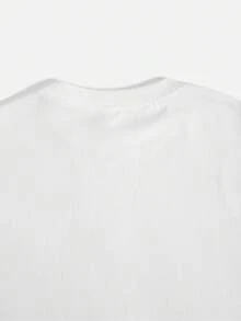 Viscose T-Shirt With Turtle Graphic, 1 Piece, Casual Viscose T-Shirt - Turtle Graphic Print, Crew Neck, Short Sleeve, Medium Stretch Knit Fabric, Regular Fit - 黑色 - 查看 5