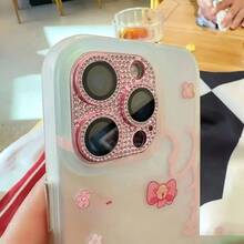 Pink Diamond Lens Protector For IPhone 17Pro/17Pro Max/16Pro/16Pro Max/15/14/13/12, Shiny Camera Lens Cover, Anti-Scratch Anti-Fingerprint Full Coverage Lens Cap, Phone Decorative Accessory, Girly Style Bestselling Birthday Gift For Besties And Sisters - Pink - View 12