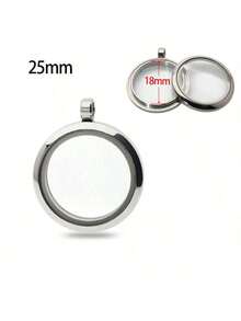 1 buah Kalung Liontin Foto Baja Titanium 18k, Liontin Kaca Baja Tahan Karat, Dapat Dibuka untuk Menyimpan Rambut Bayi/Foto, Kalung Kenangan - Kalung Liontin Kotak Foto - View 12