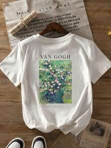 This Casual T-Shirt Features A Simple Print, A Round Neck, And Short Sleeves. The Classic, Basic Design Is Universally Flattering, And The Loose, Relaxed Fit Feels Comfortable And Breathable. The Fine, Soft Texture Is Soft Against The Skin And Breathable, So It Won't Pill Or Lose Its Shape Over Time. The Subtle, Elegant Print Design Is A Must-Have For Summer. This Versatile Piece Pairs Perfectly With All Kinds Of Bottoms-You Can't Go Wrong. - 白色 - 查看 8