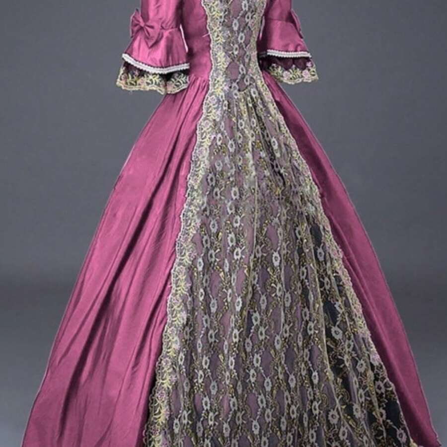 Plus Size - Plus Size - HERATALK Plus-Size Women'S Dress, 15-Color Victorian Style Dress, European And American Retro Court Noble Evening Performance Dress, COS Dress, Ball Dress, Muslim Dress - 玫瑰金 - 查看 1