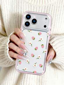 Ốp điện thoại in họa tiết hoa dâu tây đính hạt viền hồng, tương thích với iPhone 13/15/16/17pro/17/14/17/15pro/15 Plus/15 Promax/7plus/8plus/X/Xs Max/Xr/11pro/12pro/13pro/14pro/12mini/13mini/11promax/12promax/13promax/14promax/14plus/17pro Max/17Air/6/6s Plus/7/8/16Pro/16plus/16promax/Se2/17promax & Tương thích với Samsung Galaxy/A54/A14/A12/A13/A15/A32/A33/A24/A52S/S20/S21/S22/S23/S24/S23Plus/S24ultra/S25/A15/A33/A23/A07/A17/S26/A56/A57 - Nhiều màu - Xem 3
