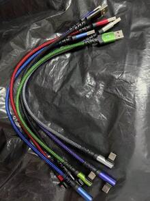 Type-C 快速充电器，USB-A 转 USB-C 数据线，编织 USB-C 充电线，兼容苹果、一加等智能手机 - 彩色 - 查看 2