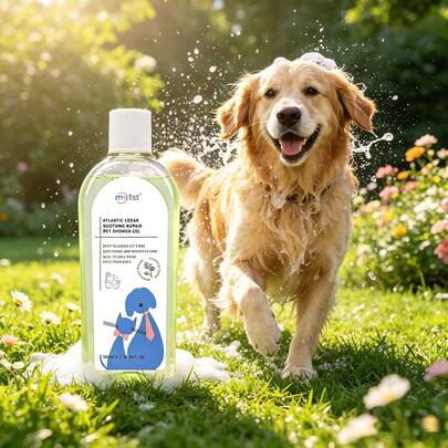 500ml Atlantic Cedarwood Pet Shampoo, Gentle Restorative Dog & Cat Wash, Deep Cleansing & Anti-Itch