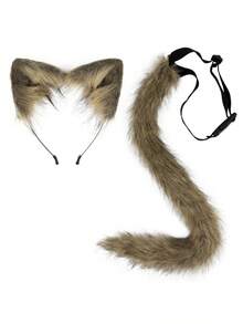 2pcs/Set Plush Cat Costume, Multi-Color Options, Cat Headband Prop, Suitable For Party, Stage, Halloween - Set - View 14