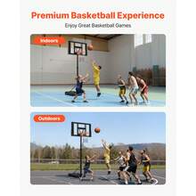 Portable Basketball Stand, 4.4 Ft To 10 Ft Height Adjustment Basketball Hoop & Goal, Adjustable Basketballs Goal System With Built-In Rolling Wheels For Kids, Teens, Adults In Driveways, Pools - 4.4 ft to 10 ft - 查看 2