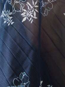 Women's Floral Print Dress With Front Buttons And Belt For Vacation - 酒紅色 - 查看 7