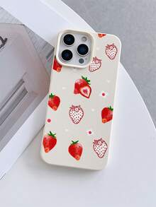 1 ốp lưng điện thoại TPU chống sốc họa tiết vải thiều trắng, in UV hình hoa dâu tây và trái tim trắng, phù hợp với 7/8/7PLUS/8PLUS/X/XS/XR/XSMAX/11/11PRO/11PROMAX/12/12PRO/12PROMAX/12MINI/13/13PRO/13PROMAX/13MINI/14/14PRO/14PROMAX/14PLUS/15/15PRO/15PROMAX/15PLUS/16/16pro/16promax/16PLUS/17/17pro/17promax/AIR - Nhiều màu - Xem 2