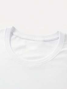 Camiseta Casual de Manga Corta con Cuello Redondo y Diseño Gráfico, Perfecta para Primavera y Verano, Diseñpara Mujeres - Blanco - Ver 4