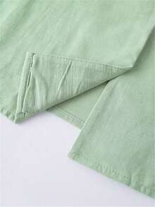 Camiseta sin mangas casual/de trabajo para mujer, estilo europeo y americano, ropa de ocio elegante en beige, azul, rosa, verde para el verano - verde menta - Ver 10