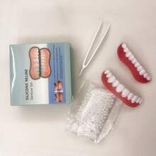 Carillas dentales blancas ajustables y cómodas, carillas decorativas para dientes superiores e inferiores, crean una sonrisa blanca profesional, regalo atento para los padres - Ver 8