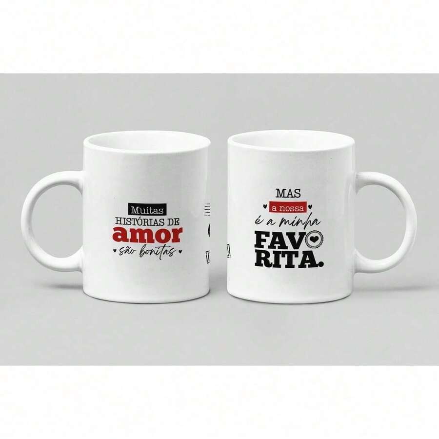 Personalized Valentine's Day Mug - Kitchen Decoration - Porcelain 325 Ml - Love Stories - View 1