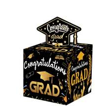 Regalo de graduación, Caja de regalo en efectivo para la clase de graduación, Conjunto de regalo de bendición en efectivo interesante, Adecuado para graduados universitarios y de escuela secundaria masculinos y femeninos para celebrar, Color negro y dorado - birrete doctoral - Ver 3