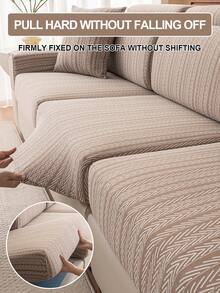 1 chiếc vỏ đệm sofa chống thấm nước và chống nước tiểu, dùng được cả bốn mùa, kiểu dáng đơn giản và hiện đại, co giãn, thân thiện với thú cưng và chống bẩn, kiểu mũ tắm có thể tháo rời, phù hợp với sofa chữ L và sofa 1/2/3/4 chỗ ngồi (Bán lẻ từng chiếc) - màu cà phê - Xem 7