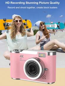 1 Pc 48MP 2.4" Rotating Screen Digital Camera, Rechargeable CCD Sensor, Comes With 32GB Memory Card And Multiple Filter Modes. Portable Anti-Shake Smart Zoom Camera, Suitable For Outdoor Use. - Multicolor - View 10