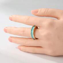 Classic Retro Floral Pattern Plain Band Ring, Elegant Flowing Design, Luxury Accessory For Daily Wear And Festivals - Gold - View 6