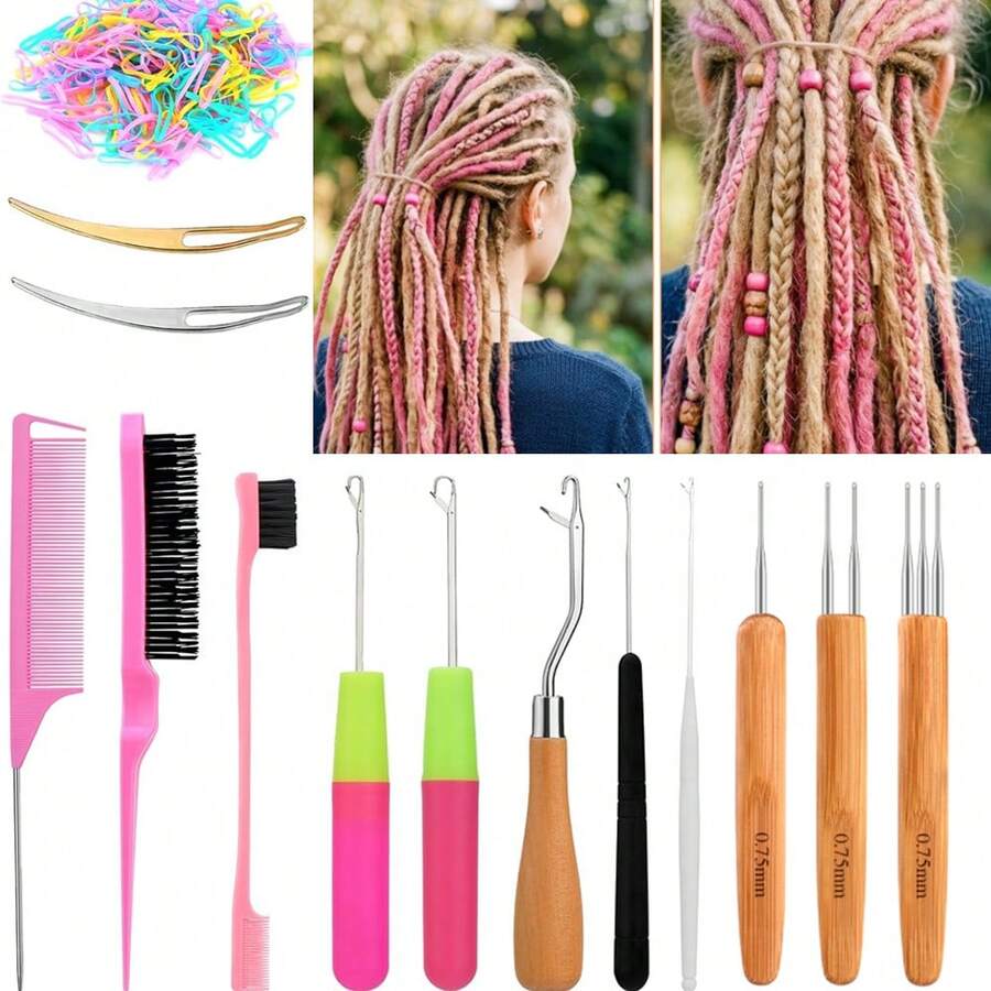 Dreamlike Braiding Crochet Hook Tool Set, Includes Various Sizes And Types Of Hooks For Braiding Handcraft