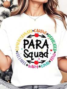 Soft, Breathable, And Lightweight For All-Day Comfort. Women's Crew Neck T-Shirt With An Apple Design, Ideal For Teacher's Day Or As A Gift For School Staff. 220g. Classic Crew Neck With A Relaxed Fit That Flatters All Body Types And Is Easy To Pair With Jeans, Shorts, And Leggings. - 白色 - 查看 7
