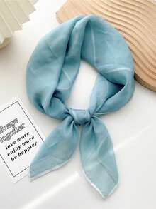 1pc New Women's Solid Color Chiffon Bandana & Square Scarf, Casual Breathable Neck Scarf With Hemmed Edge Design, Multi-Functional Hair Accessory, Headband, Hair Tie, Head Wrap, Clothing Accessory, Hair Hoop, Suitable For Abaya, Soft And Lightweight, For Spring, Summer, Autumn, Winter, Daily Wear And Travel - Multicolor - View 18