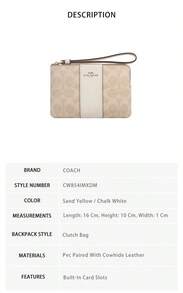 Coach 品牌標誌女款拉鍊手拿包 CW854IMXDM - 沙黃色/粉筆白色CW854IMXDM - 查看 9