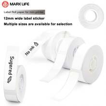 Marklife 1 Rolls White 12mm-15mm Wide Thermal Label Sticker, Waterproof, Five-Proof Protection, Premium Quality Paper - Perfect For Organizing & Labeling, For P11, P12, P15, P50 Inkless Printer,Used For Household Storage And Organization Labels, Name Tags, Gift Notes, Etc - View 3