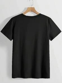A 100% Women's Crew Neck T-Shirt, Women's Clothing For Spring And Summer, A Stylish And Casual Option, Fun Prints, Festive Occasions, Local Delivery - [] - 查看 2