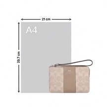 Coach Brand Logo Women Clutch Wallet - Sandy Yellow With Grayish Brown CW854SVPWH - View 8