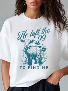 Camiseta de Ajuste Holgado en Varios Colores Disponibles - Estampado 'Gracia de Dios' - 100% Algodón - Ideal para Reuniones Evangélicas, Servicios de Iglesia/Coros/Encuentros Evangelísticos/Campos de Verano del Evangelio/Viernes Santo/Pascua/Pentecostés/Procesamiento Americano - Blanco - Ver 1