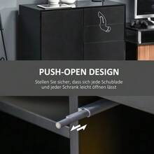 Black Sideboard Storage Cabinet With 2 Drawers & 2 Doors, Anti-Tip Device For Living Room/Bedroom, 117x36x74cm - Black - View 7
