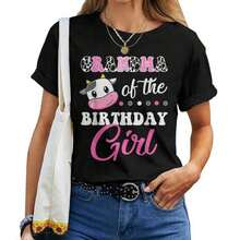 Camiseta para mujer "Abuela de la celebrante de cumpleaños" con diseño de vaca de granja a juego para toda la familia - Negro - Ver 6