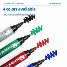 Round/Chisel Tip Permanent Marker Pens, Multi-Color Oil-Based Waterproof & Fade-Resistant Markers, Smooth Writing Comfortable Large Capacity Quick-Drying, Suitable For Logistics, Office, Paper, Glass, Ceramic, Metal Surfaces - Round-tipped/blade-tipped Marker - View 2