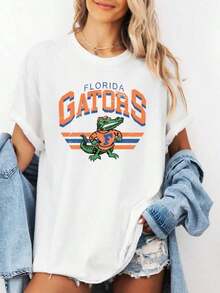 Suave Vintage Florida Gator Sweatshirt Retro Mascot Graphic3 (2), blusas casuales, playeras de mujer algodon - Blanco - Ver 6