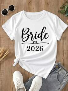 2026 Women's Short-Sleeved Shirt For Brides, Loose And Comfortable - White - View 1