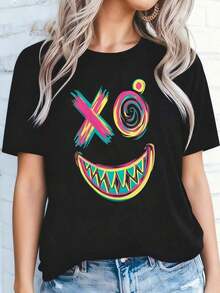 Camiseta Electrónica de Música Rave Rainbow DJ EDM Tekk-3 Transpirable y cómoda - Negro 2 - Ver 3