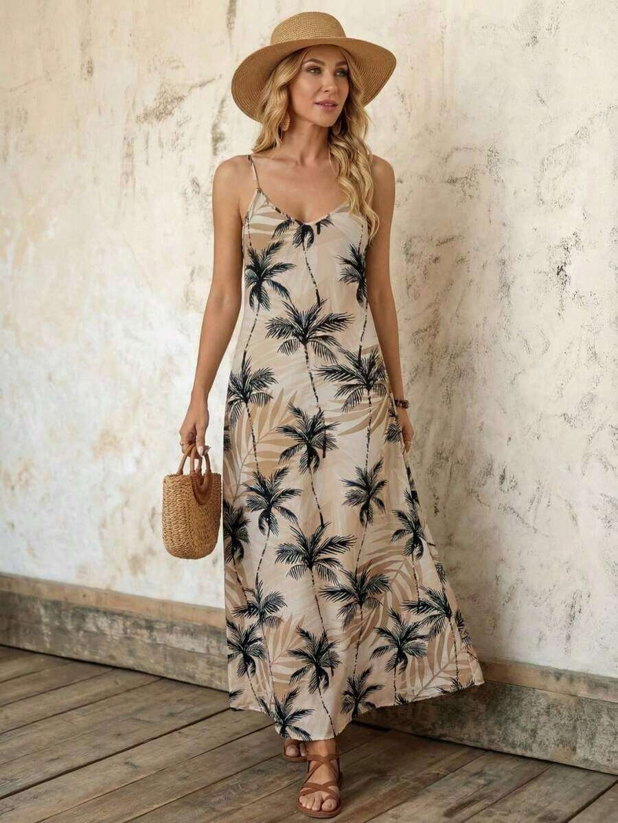 Vestido de vacaciones informal de punto elástico con estampado de tie-dye a rayas para mujer, para primavera y verano - Multicolor 3 - Ver 1