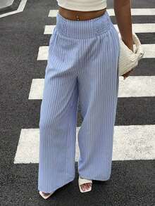 Pantalones anchos y sueltos de estilo casual para primavera, verano y otoño - Azul - Ver 4