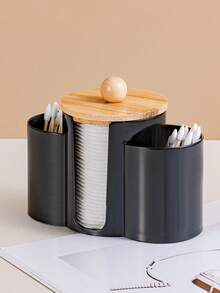 Cotton Pad And Cotton Swab Storage Box, Small Plastic Cotton Swab Box With Lid, Bathroom Accessory Storage Box For Cotton Swabs, Pads, Toothpicks, Etc. - View 11