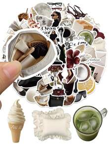 50PCS Vintage Museum Girl & Dark Academia Aesthetic Stickers For Scrapbooking, Journaling Office Stationery Planner Notebook Water Bottle Laptop Phone Case Desk Decor Accessories Birthday Gifts Daily Life Graduation Presents Daily DIY Stickers - A - View 4