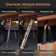 2pcs Car Seat Back Hooks, Suitable For Seat Back, Trunk Rack, Umbrella Holder And Most Car Models, Multi-Functional Car Storage Rack - 2PCS - View 1