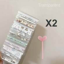 2pcs Nail Foils Gradient Transfer Foil Storage Box Nail Art Stickers Stripe & Floral Manicure Decals Nails Case - Multicolor - View 9