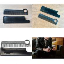 Chicago Comb Model 1 Carbon Fiber Comb + Dublin Black Horween leather sheath Made in USA ultimate pocket and travel comb ultra smooth strong and light anti-static premium American leather sheath - Negro - Ver 1