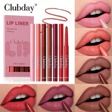 Clubday 6-Color Nude Lip Liner Pencil Set, Matte Finish, Perfect For Everyday Commuting, Lip Contouring - Multicolor - View 3