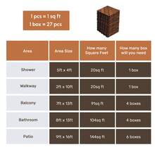 Interlocking Deck Tiles Diagonal Pattern, 12" X 12" Acacia Wood Tiles For Patio, Waterproof, All-Weather, Outdoor Decking For Garden, Pool, Balcony - 12 X 12 Inches - View 11