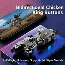 Mobile Game Controller Shooting Button Controller Mobile Controller Shooting Target Aid, One Pair Of Buttons For Flexible 6-Finger Operation, More Smooth And Sensitive, Helps Shooting Game Operation Be More Fluid, Enhances Gaming Experience, Gaming Gift For Boys - Black - View 4