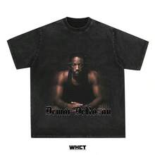 WHCT American-Style Pure Cotton Short-Sleeved T-Shirt With DeRozan Print For Youth, Ideal For Basketball Training And Casual Sports In Summer. - 黑色 - 查看 4