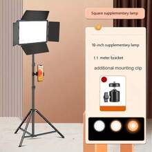 10" USB Powered LED Panel Light With 43" Adjustable Tripod, 3 Lighting Modes, USB Powered LED Ring Light With Sturdy Metal Stand And Mount - Dimmable Video Light For Live Streaming, Photography, Videography, Content Creation - Compatible With DSLR/Camera/Smartphone - USB Powered LED Panel Light For Home Studio Lighting - A - View 2