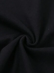 Camiseta Casual Premium para Mujer: Nueva y moderna camiseta casual cómoda y versátil para el día a día, de manga corta - Diseño de cuello redondo, estampado artístico sencillo y ecológico. - Negro - Ver 6