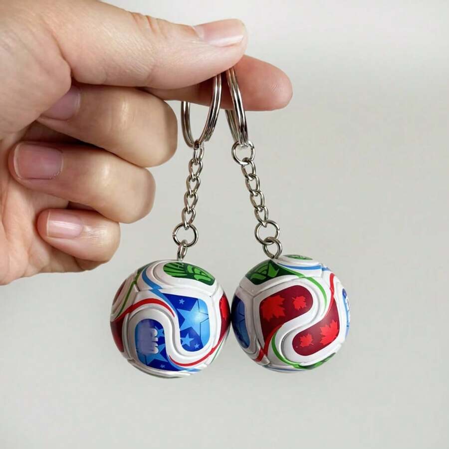 Móc khóa bóng đá chủ đề World Cup, thích hợp làm quà tặng cho người hâm mộ - Móc khóa kỷ niệm bóng đá mini, lấy cảm hứng từ thiết kế cờ Canada, mặt dây chuyền thể thao dễ thương cho ba lô/xe hơi/móc khóa, phụ kiện hoàn hảo và quà tặng cho học sinh và người hâm mộ bóng đá, móc khóa thể thao. - A - Xem 1