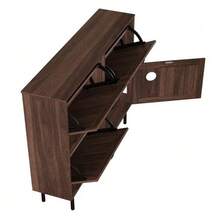Narrow Shoe Cabinet With 3 Doors, With Shelf For Pet Toys, Shoe Rack, Shoe Storage, For Use In The Hallway. - Alami - View 9