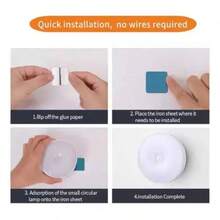 6 Rechargeable LED Wall Lights For Night Light, Indoor Closet, Remote Control, White - 1 - View 6
